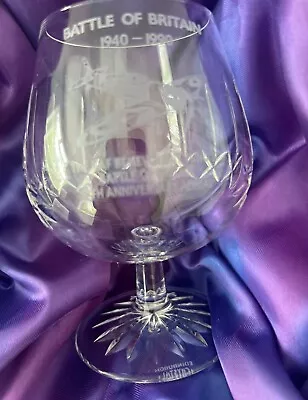 Buy Edinburgh Crystal Battle Of Britain Commemorative  Brandy Glass 50th Anniversary • 9£