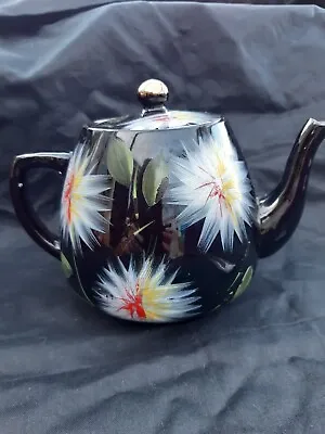 Buy 🫖 Vintage Sadler 2746 Black And Multi-coloured Ceramic TeaPot England • 12£