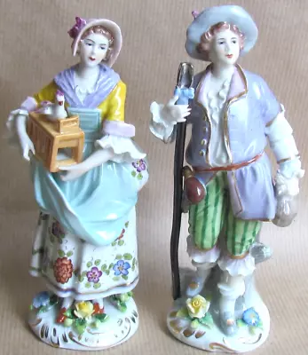 Buy Dresden Porcelain Pair Figurines Of Farming Folk (10613) • 65.25£