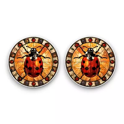 Buy 2x Small Ladybird Bug Insect Stained Glass Window Effect Vinyl Sticker Decals • 2.59£