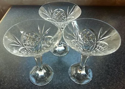 Buy Royal Doulton Lead Crystal Champagne Or Martini Glasses X 3 (One With Fleabites) • 59.99£