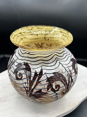 Buy Okra Studio Art Glass Vase Flowers - Signed • 57.54£