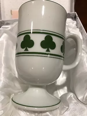 Buy IRISH Footed Mug With  Irish Green Shamrocks All Around The Cup” Used • 6.68£