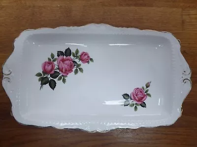 Buy Vintage Bone China Dresden Roses Serving/Sandwich/Platter/Tray • 20£