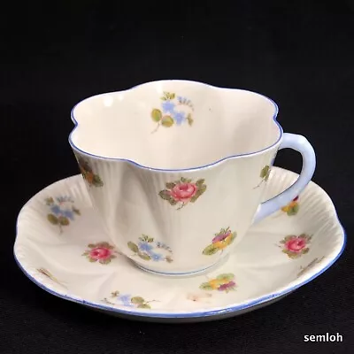 Buy Shelley Cup & Saucer Roses Pansies Forget-Me-Nots #13424 Dainty Shape 1940-1966 • 57.85£