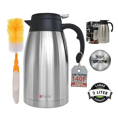 Buy 2L Stainless Steel Thermos Flask Jug Bottle Travel Coffee Tea Pot Hot Cold Drink • 17.99£