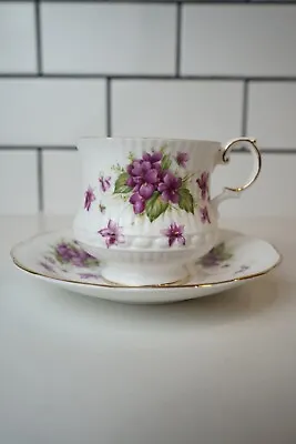 Buy Vintage Queen’s, Rosina China Co. Ltd. Fine Bone China Cup & Saucer W/Violets • 18.96£