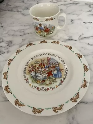 Buy Royal Doulton Children’s Tableware, Bunnykins Mug And Happy Birthday Plate. • 5£
