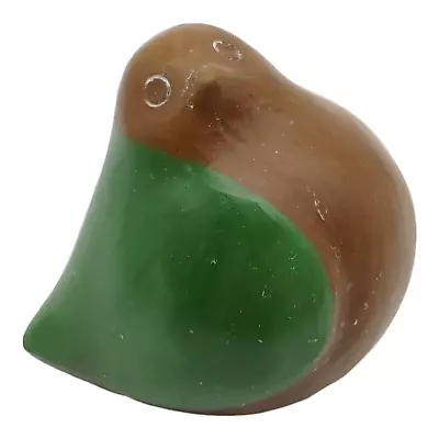 Buy Handmade Signed Pottery Fat Bird Figurine - 3  Small Green Brown Peru Folk Art • 28.51£