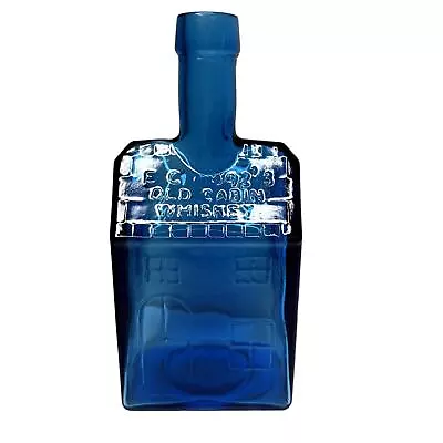 Buy Vintage Wheaton Cobalt Blue Glass EC Booz Old Cabin Whiskey Blue Bottle 8  Tall • 23.80£