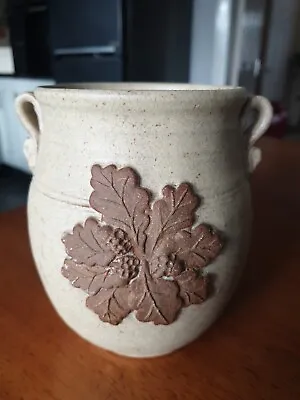 Buy Handcrafted Pottery. Vase. Stamped With An Oak Leaf. • 12£