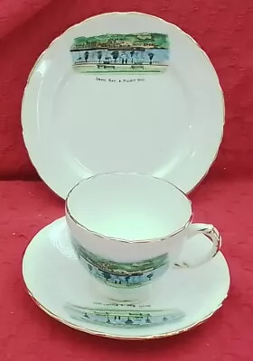 Buy Vintage Sutherland China Cup Saucer & Side Plate Trio Oban Bay & Pulpit Hill (b) • 8.95£