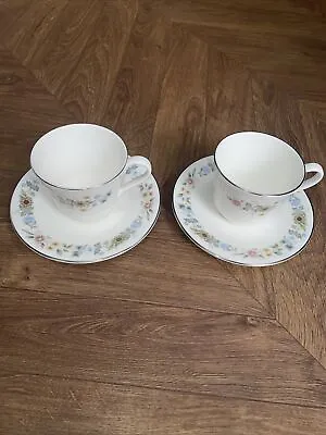 Buy Set Of 2 Royal Doulton Pastorale Tea Cups & Saucers Fine Bone China H5002 • 4£