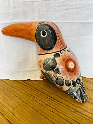 Buy Vintage Large Tonala Mexican Pottery Bird Tucan  Brown Gray  Beige Folk Art • 10.54£