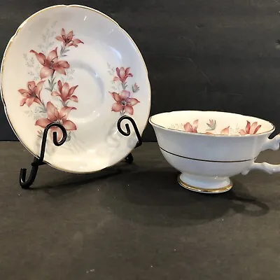 Buy Vintage ROYAL GRAFTON TEA CUP SAUCER PINK ORCHID Flower English Fine Bone China • 11.38£