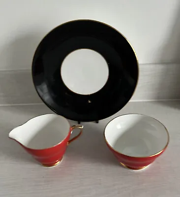 Buy Sutherland H&M   Vintage Trio  Sugar Bowl,  Milk Jug & Plate Bone China. Used • 15.51£