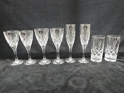 Buy Daily Mail 8 Royal Doulton Glasses Canterbury Champagne Flutes, High Ball & Wine • 90£