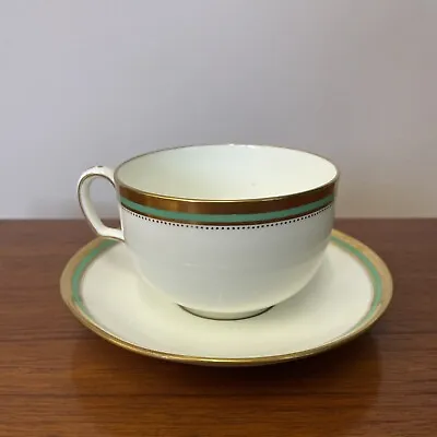 Buy Antique Bone China Wedgwood T. Goode & Co Cup & Saucer Gold Gilt Green B163 • 44.99£