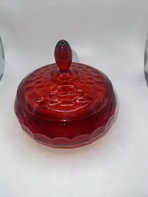 Buy Vintage Viking Glass Ruby Red Candy Dish Georgian • 37.72£