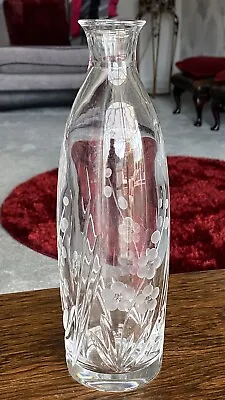 Buy Antique Tall Clear Glass Floral Bottle Shaped Vase • 30£