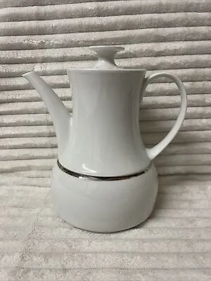 Buy Thomas Germany White With Silver Rim Coffee Pot H 20.5cm • 39.99£
