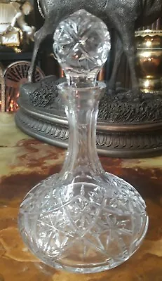 Buy  Small CUT GLASS SHIPS WINE  DECANTER • 12.99£