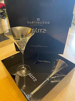 Buy Pair Of Dartington Glitz Martini Cocktail Glasses With Swarovski Crystals Unused • 25£