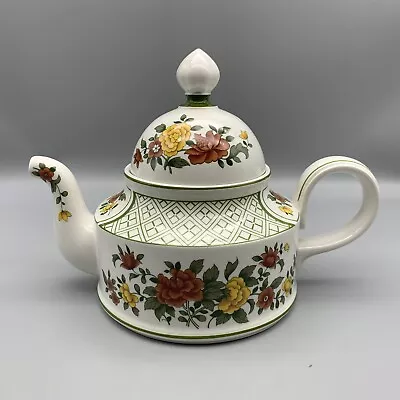 Buy Villeroy & Boch Summerday Teapot Mettlach Lithography Germany Red Yellow Floral • 45.53£