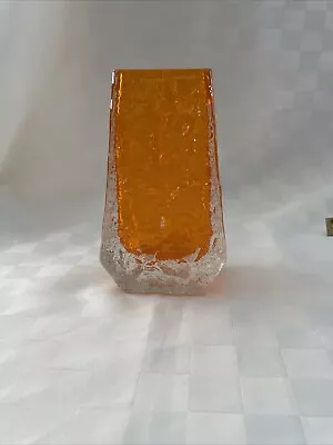 Buy Whitefriars Orange Textured Glass Coffin Vase (4) • 60£