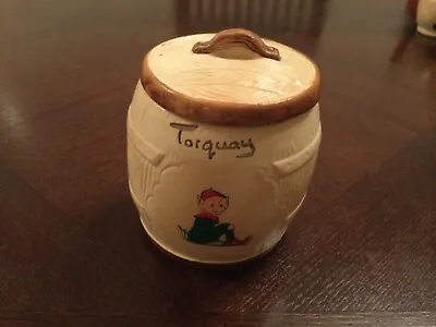 Buy  Vintage Manor Ware Large Barrel With Lid From TORQUAY.  Has Makers Marks. • 4.99£