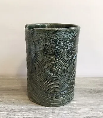 Buy Signed Studio Pottery Troika Style Design Green/Blue Glaze Vase - Signed JDT 09 • 24.99£