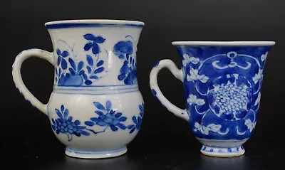 Buy 2x Antique Chinese Blue And White Porcelain Cup Mug KANGXI 18th C QING • 19£