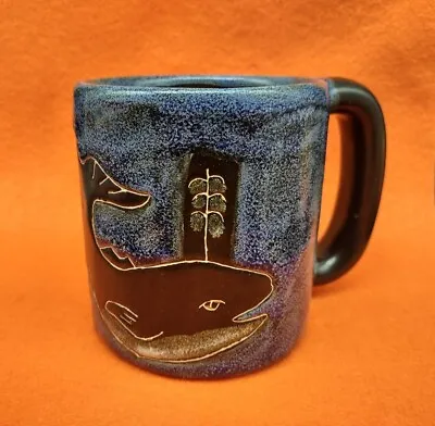 Buy MARA MEX Signed Stoneware Pottery Mug - Dolphin & Orca Killer Whale Ocean Theme • 20.79£