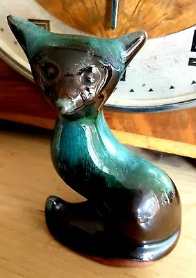 Buy Vintage Blue Mountain Pottery Fox Rare Turquoise High Gloss Glazed Figurine 3  • 18£