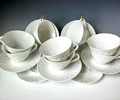 Buy Bernardaud Limoges France Louvre Pattern Cups And Saucers Set Of 9 See Video! • 231.63£