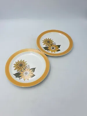 Buy Vtg Retro Barratts Ceramic  Tanya  Floral Side 6.75  Plates Bright Yellow- Pair  • 12.99£