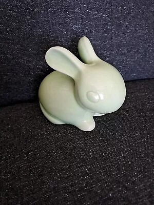 Buy Vintage Kitsch Green Ceramic Rabbit Bunny Cotton Wool Ball Holder • 5£