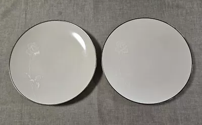 Buy 2 Noritake Ivory China Whiteknight 8 1/4  Lunch Plates #7555 Ivory Rose Japan • 9.48£