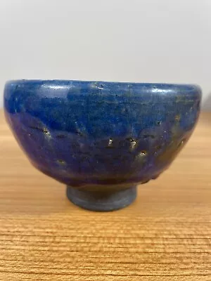 Buy Studio Art Pottery Signed Charpentier Raku Vase Brilliant Blue Glaze 3  Tall • 38.42£