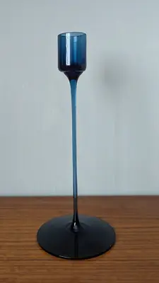 Buy Retro Glass Candle Holder In Blue Ronald Stennett Willson Sandringham • 14.99£