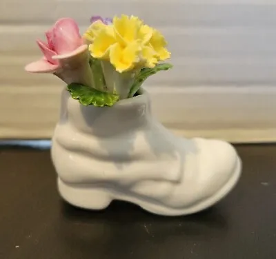 Buy Vintage Royal Adderley Floral Bone China Boot And Flowers Made In England • 14.20£