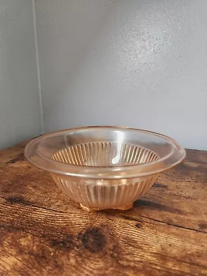 Buy Vtg. Federal Pink Depression Glass Ribbed/ Rolled Edge Mixing Bowl Square Base • 22.72£