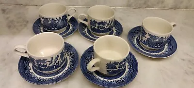 Buy Vintage Willow Pattern Blueware Cup And Saucer • 7£