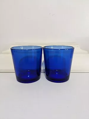Buy (A-3) Vtg MCM Libbey Cobalt Blue Juice Glasses Set Of 2 • 18.90£