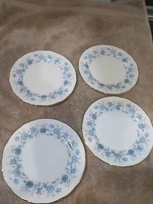 Buy Colclough Braganza Bone China TeaTea Plates X 4 .  Cornflower Blue • 3.75£