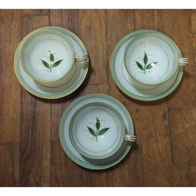 Buy Noritake China Greenbay 5353 Set Of 3 Coffee Tea Cups & Saucers • 21.45£