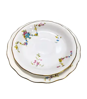 Buy Royal Crown Derby Saucer Bread Plate Set England Floral Gilded Dinnerware • 21.80£