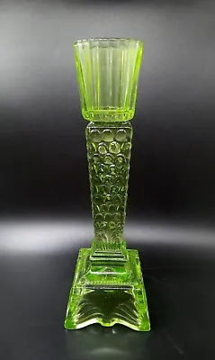 Buy Vintage Green Glass Pedestal Votive Candle Holder - Art Deco Style • 22.27£
