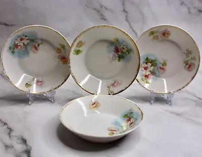 Buy Set Of 4 Vintage Limoges Bowls Floral Pattern • 14.21£