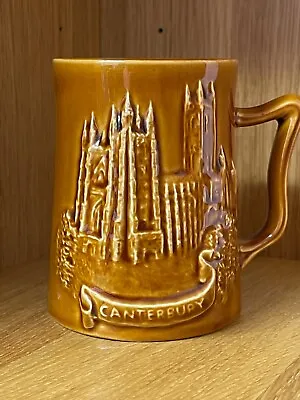 Buy Withernsea Eastgate England Pottery Mug Canterbury Cathedral Brown • 8.99£